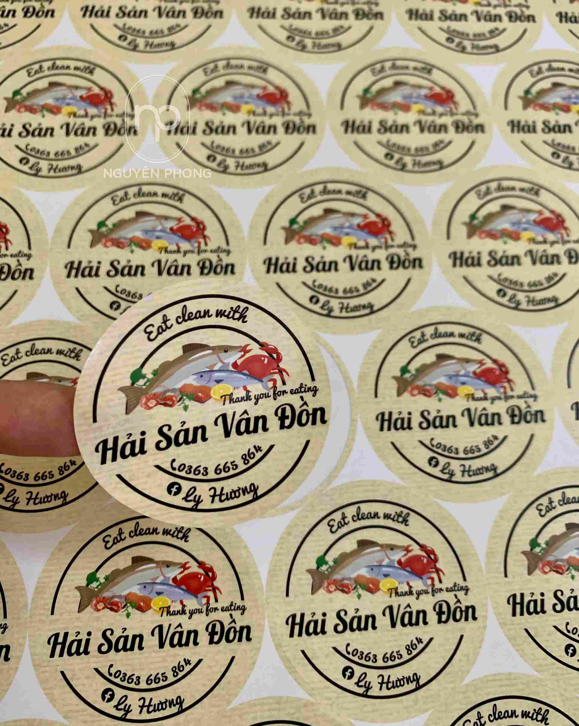 Mẫu tem nhãn hải sản Vân Đồn